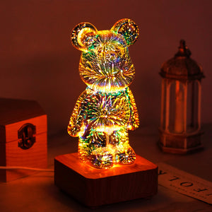 Colorful 3D Firework Bear Light